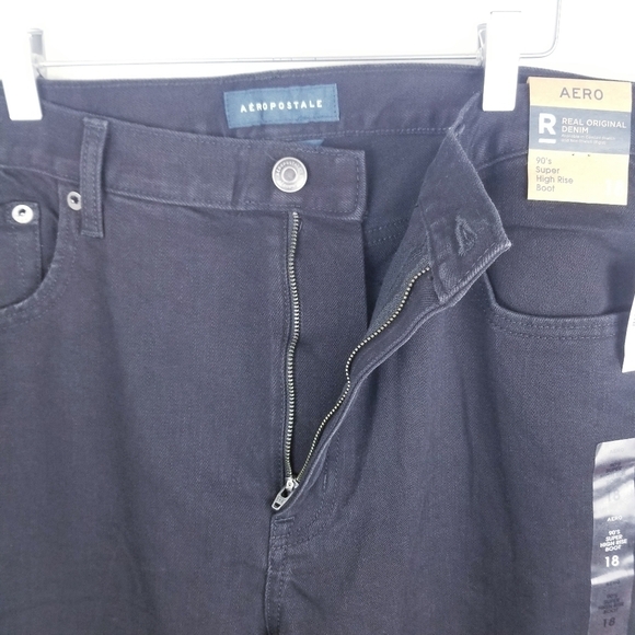 Aero 90s Super High Rise Black Boot Jeans NWT, size 18 - Picture 8 of 10